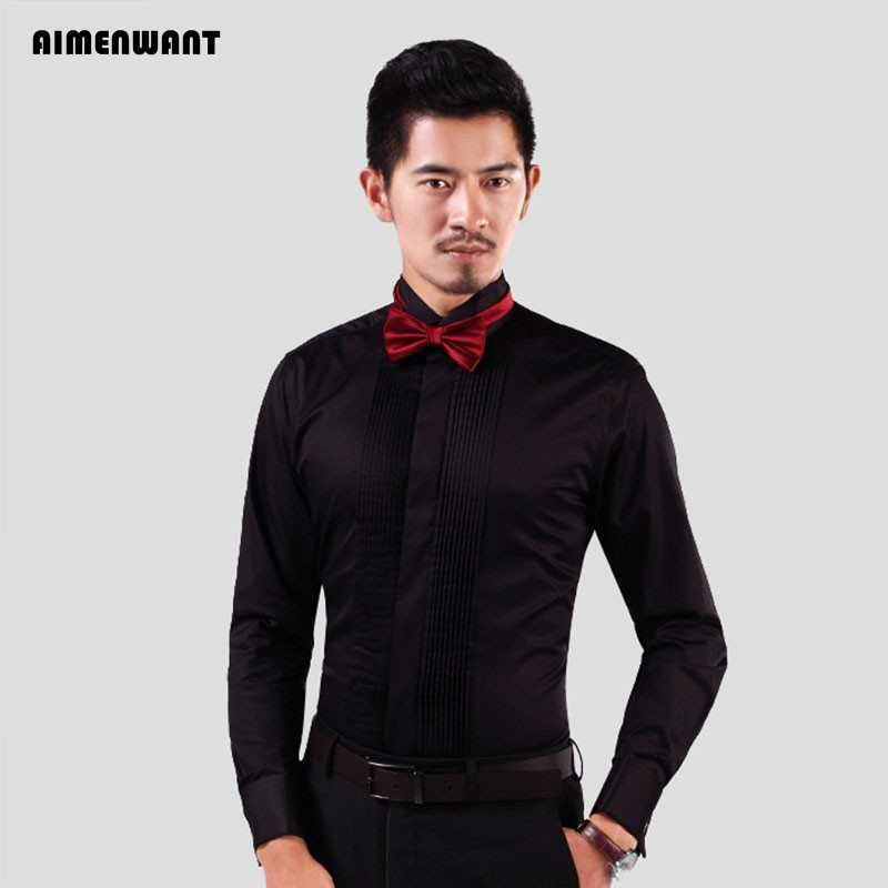 AIMENWANT-Chemises de smoking  - Mandarin Collar Formal Shirt Slim Fit avis et prix