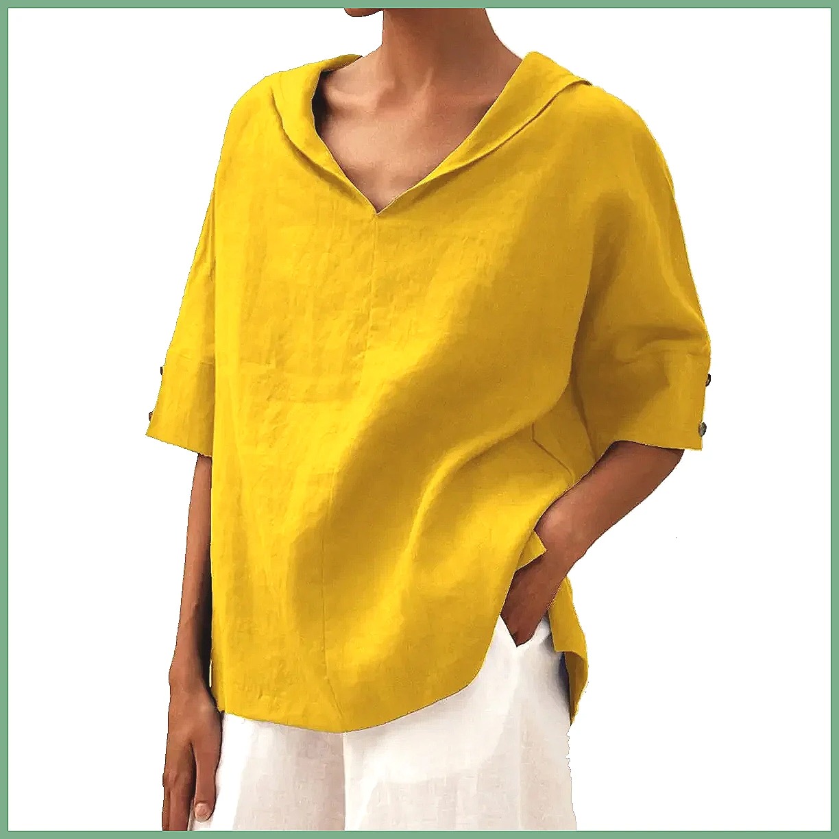 Chemisier ample en coton et li - Shirts avis et prix