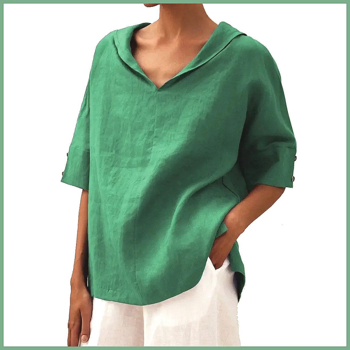 Chemisier ample en coton et li - Shirts avis et prix