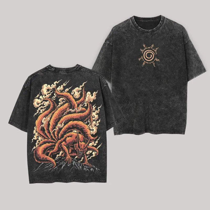 T-shirt Kurama Naruto Kyuubi V - Acid Wash Vintage Graphic T Shirt avis et prix