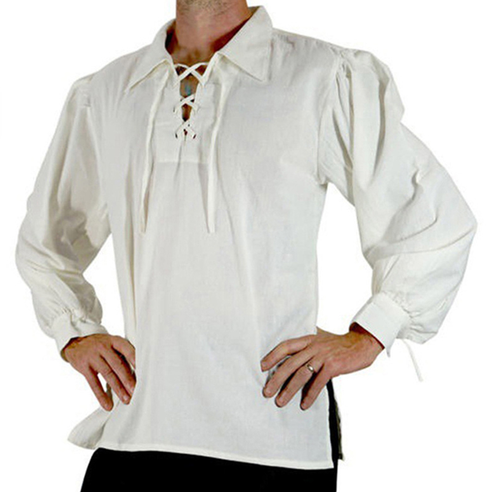 Costume de Pirate de la Renais - Medieval Gothic Lace Up Pirate Shirt avis et prix