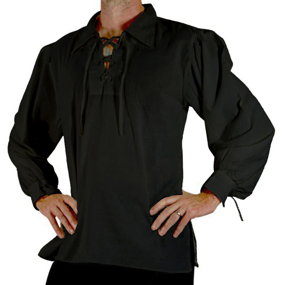 Costume de Pirate de la Renais - Medieval Gothic Lace Up Pirate Shirt avis et prix