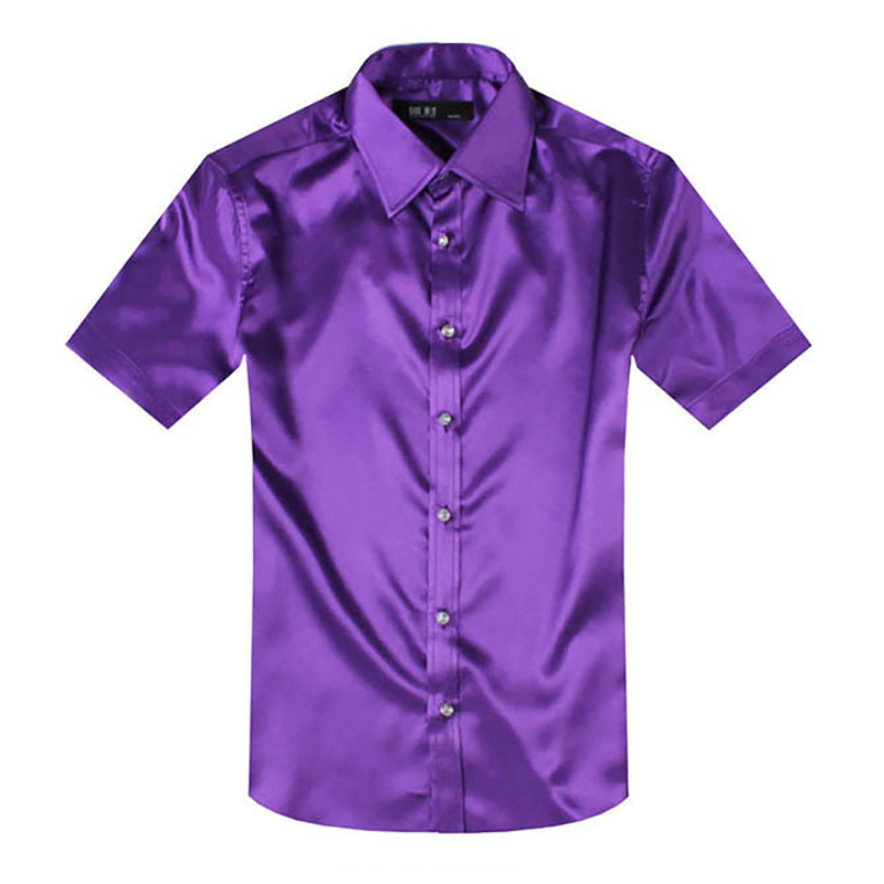 InjSatin-Chemise pour Homme Br - Mens Satin Silk Dress Shirt avis et prix