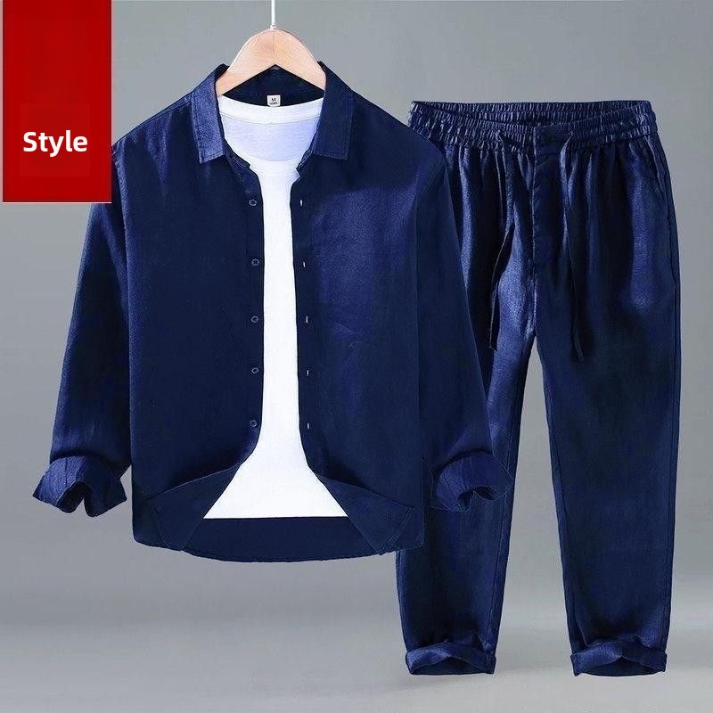 Ensemble deux pièces en lin am - Mens Linen Shirt Long Sleeve avis et prix