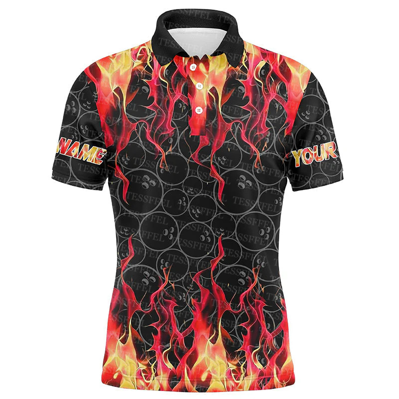 Nom personnalisé Graffiti flam - Short Sleeve Bowling Shirt Retro avis et prix