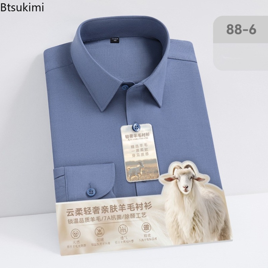 Chemises à manches longues en  - Mandarin Collar Formal Shirt Slim Fit avis et prix