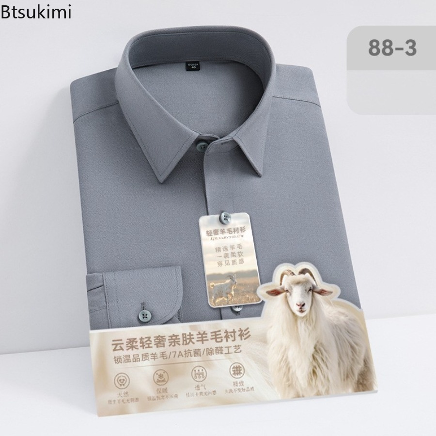 Chemises à manches longues en  - Mandarin Collar Formal Shirt Slim Fit avis et prix