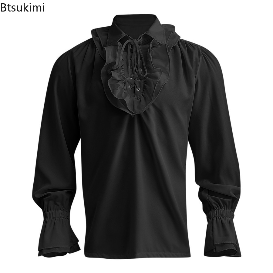 Chemise de pirate de la Renais - Medieval Gothic Lace Up Pirate Shirt avis et prix
