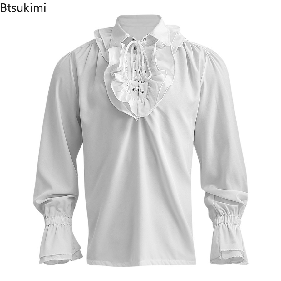 Chemise de pirate de la Renais - Medieval Gothic Lace Up Pirate Shirt avis et prix